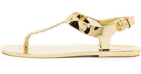 michael michael kors plate jelly sandals gold|Michael Kors jelly thong sandals.